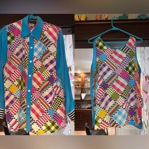 Koos Of Course Silk button down shirt set